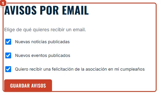 Avisos por email