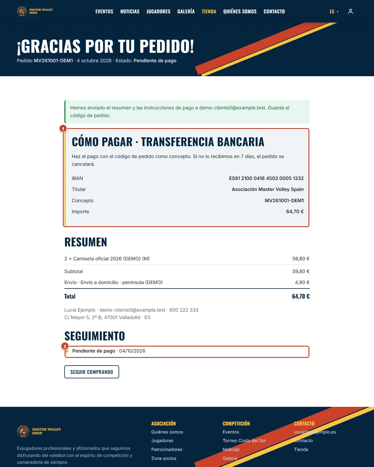 Pedido confirmado
