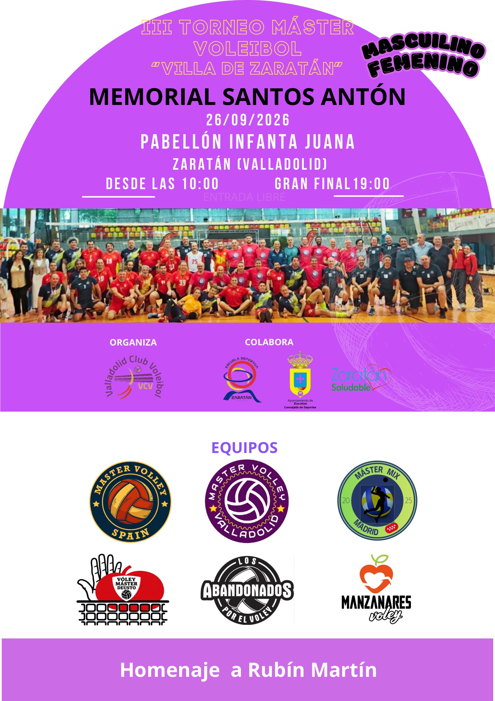 III Torneo Máster Villa de Zaratán · Memorial Santos Antón